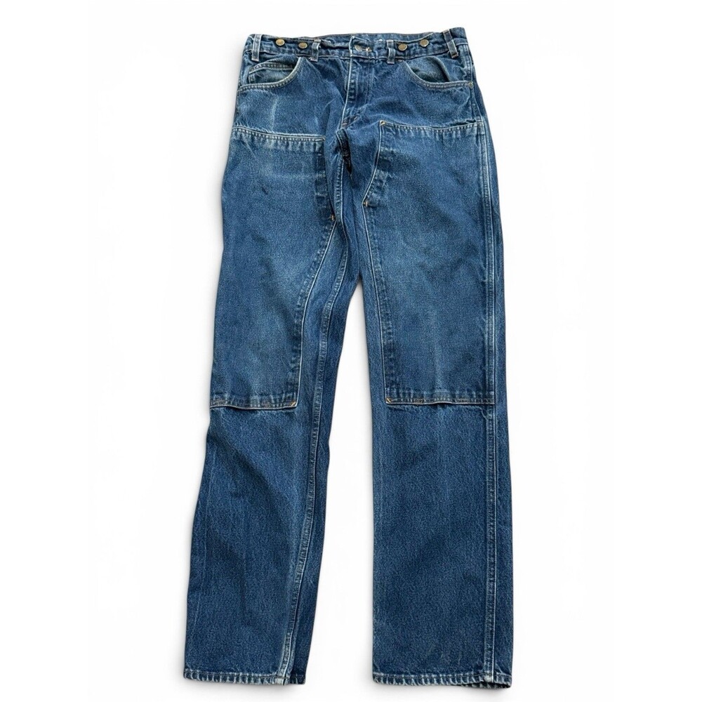 VTG Prison Blues Double Knee Straight Jeans 34 x 35 Logger Workwear